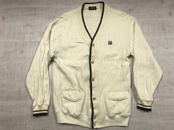 Lexington club レキシントンクラブ アイビー アメトラ トラッド 古着 Vネック リブ編み コットンニット カーディガン メンズ 綿100% L拍卖