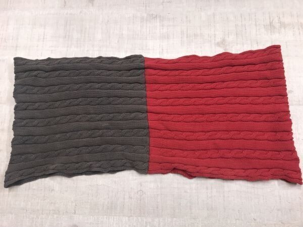 attack the mind 7 AKM ネオお兄系 ネオグランジ Y2K ロック モード ケーブル編み コットンニット スヌード マフラー メンズ 赤 グレー拍卖