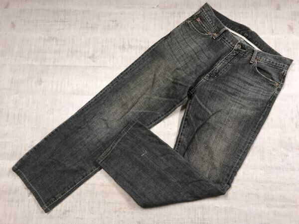 オールド OLD ユニクロ UNIQLO アメカジ ワーク ブラック デニム パンツ ジーンズ ボトムス メンズ 綿100% ジップフライ 31 グレー拍卖
