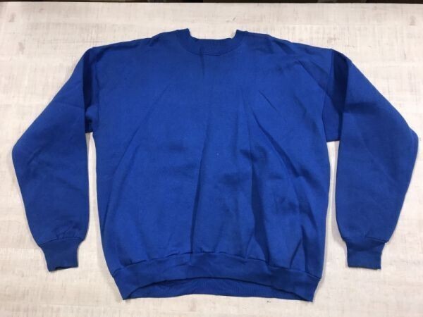 USA製 ヴァンヒューゼン VAN HEUSEN オールド アメカジ ストリート スポーツ 90s 古着 スウェット トレーナー メンズ 無地 プレーン XL 青拍卖
