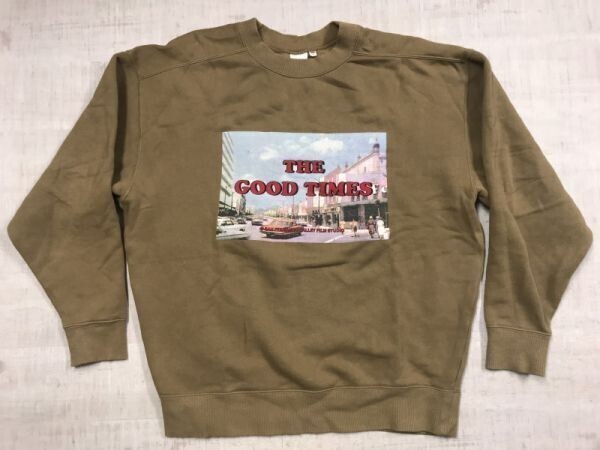 マウジー moussy アメカジ ストリート 古着 ロードムービー フォトプリント スウェット トレーナー メンズ コットン100% F キャメル拍卖