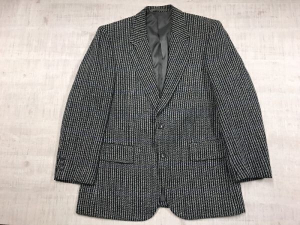 Central Collection セントラル オールド レトロ トラッド 総裏地 ツイード テーラードジャケット メンズ 2つボタン 096-AB グレー/紺拍卖
