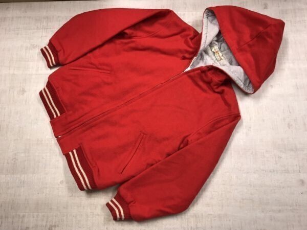 CASSY SPORTS キャシースポーツ ウール メルトン 中綿キルティング ジップアップ パーカー スタジャン オールド ジャケット メンズ M 赤拍卖