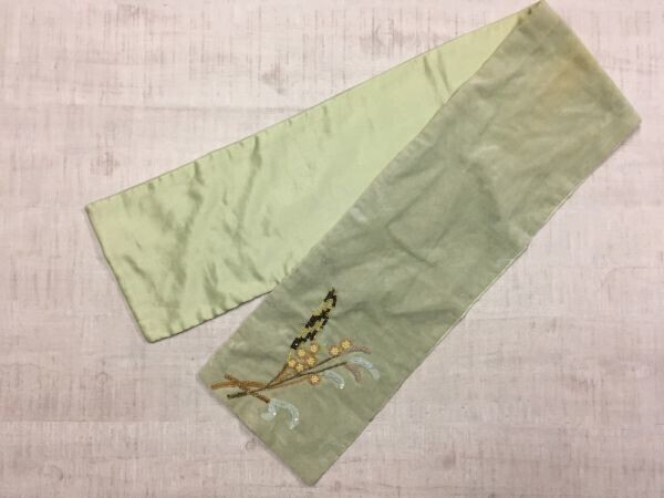 EXPLORA PARIS インド製 民族エスニック オリエンタル ビーズ スパンコール刺繍 起毛マフラー ストール レディース 黄緑拍卖