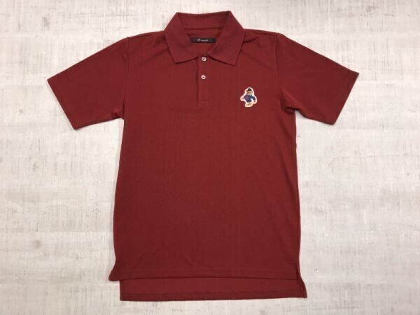 ジョンブル Johnbull 半袖ポロシャツ メンズ 刺繍ワッペン 鹿の子 ポリエステル アメカジ S エンジ拍卖