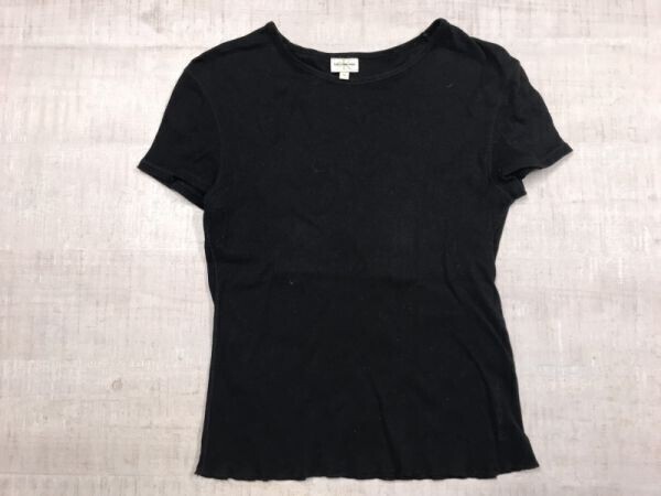カルバンクライン Calvin Klein レトロ カジュアルモード 無地 インナー タイト トップス 半袖Tシャツ カットソー レディース M 黒拍卖