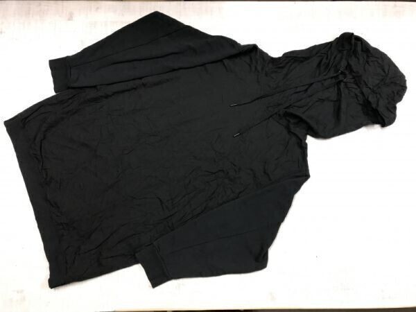 ザラ ZARA 異素材切替 変形フード ビッグシルエット オーバーサイズ モード ストリート カットソー パーカー フーディー レディース M 黒拍卖
