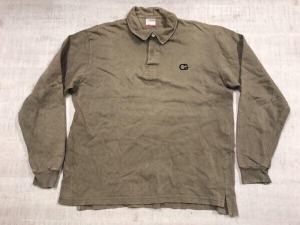 サードウェーブ Third wave オールド レトロ サーフ ストリート 90s 古着 ロゴ刺繍 長袖ポロシャツ ラガーシャツ メンズ M キャメル拍卖