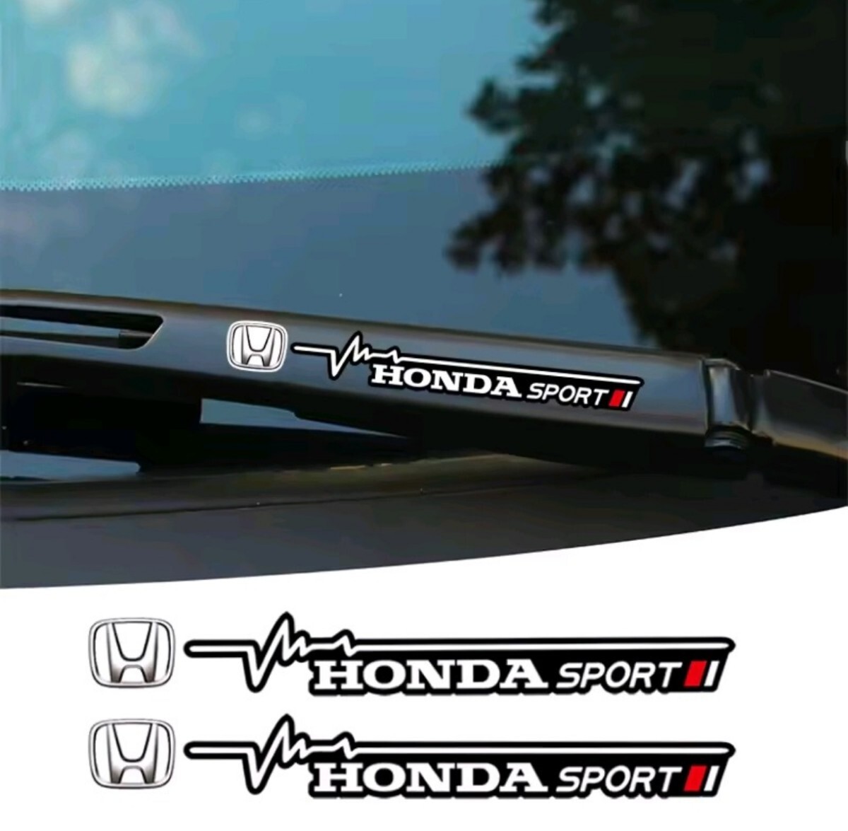 ホンダ ワイパーブレード用ステッカー 2P■フィット ステップワゴン ヴェゼル アコード シビック N-BOX/N-ONE/N-WGN/N-VAN ZR-V WR-V拍卖