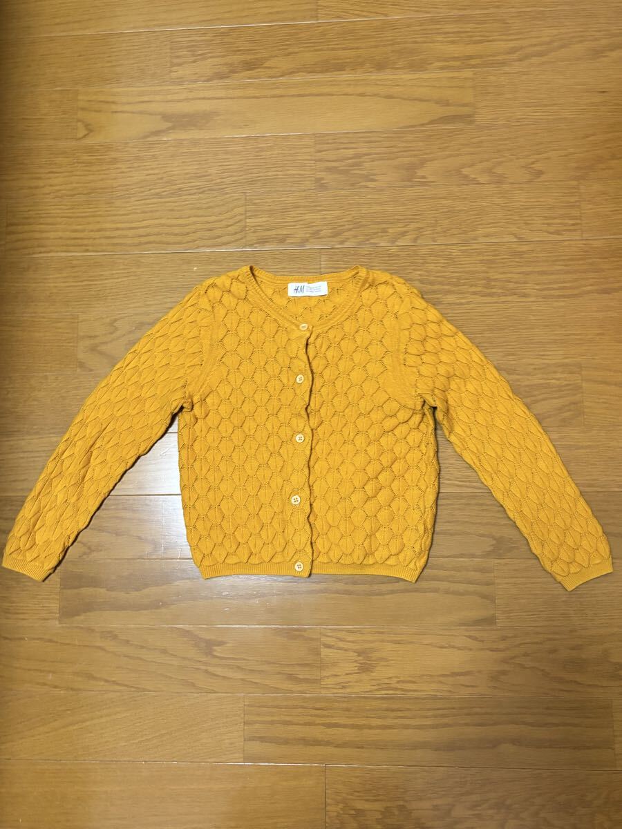 試着のみ H&M エイチアンドエム ケーブル編み ガールズ カーディガン 100拍卖