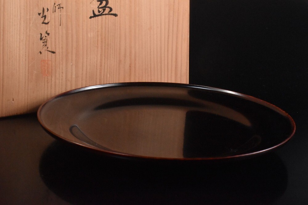 【雲】某収集家買取品 木製 漆器 煎茶盆 木箱 古美術品(茶托旧家蔵出) F8898拍卖