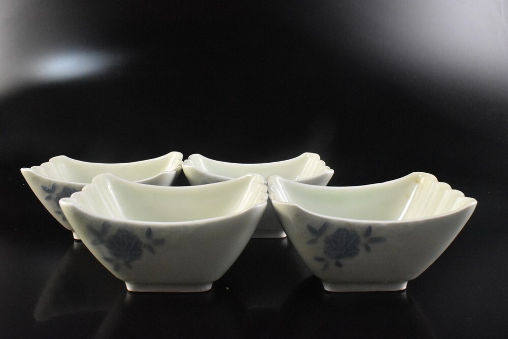 【雲】某収集家買取品 清水 色絵 鳥 鳳凰絵付 小鉢 4客 古美術品(懐石料理道具) F8894拍卖