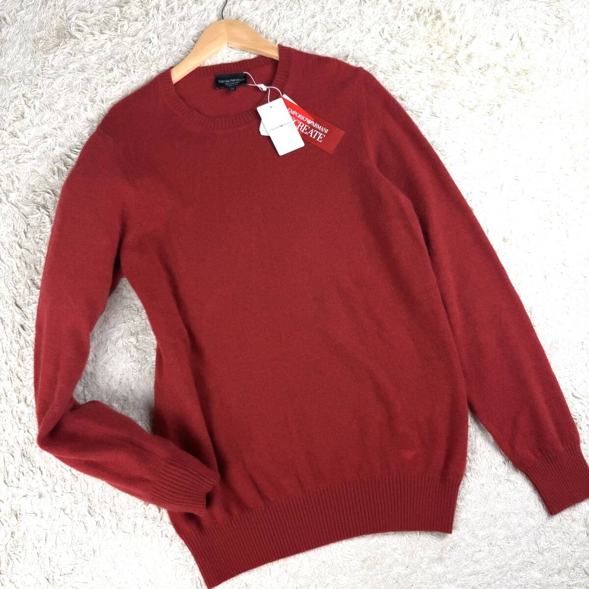 極美品カシミヤ100%EMPORIO ARMANIピュアカシミヤセーターXXL.3Lオーバーニットジャケット橙色オレンジ大きいサイズ エンポリオアルマーニ拍卖