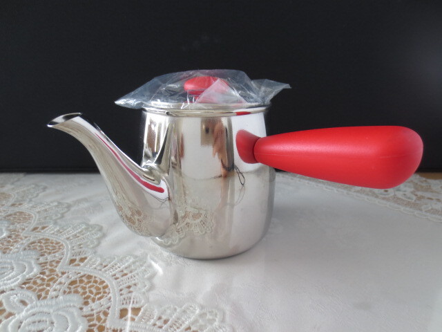 宮崎製作所・茶き・ステンレス 急須・茶こし付・レッド・Miyako拍卖