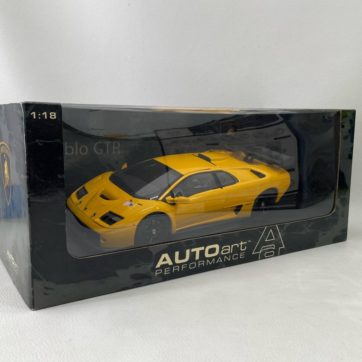 ミニカー autoartmodels 1/18 PERFORMANCE LAMBORGHINI DIABLO GTR 2001 イエロー 74521 程度B 箱 ◆2009拍卖