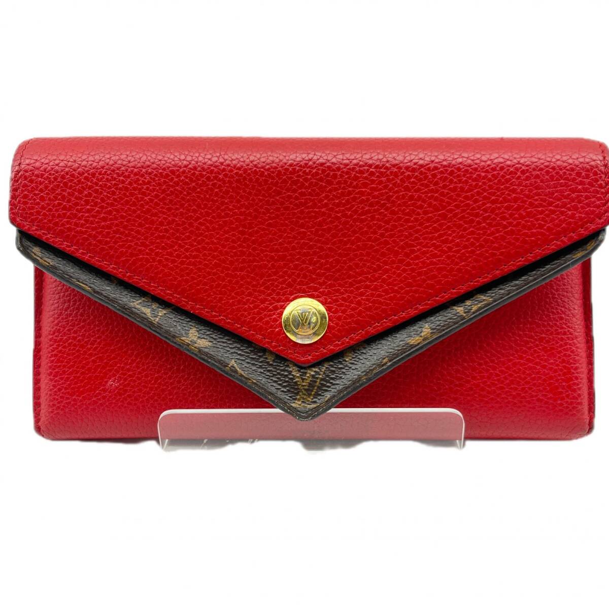 LOUIS VUITTON ルイ ヴィトン ポルトフォイユ ドゥブルV 2つ折り財布 M64317 レッド モノグラム ◆2006拍卖