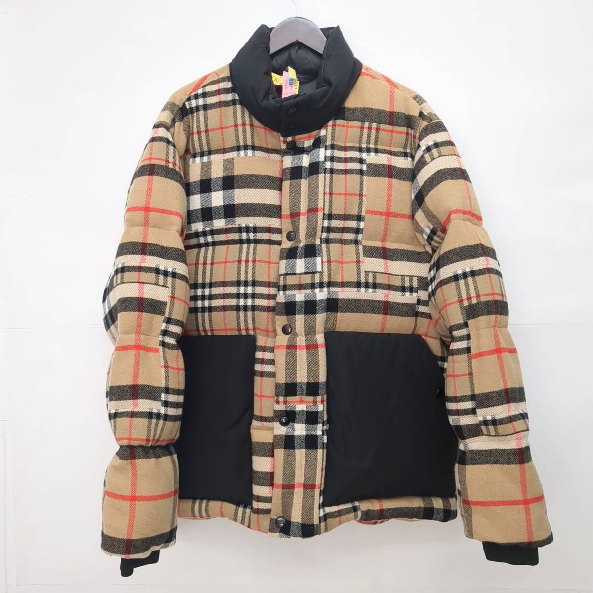 BURBERRY LONDON バーバリーロンドン サイズL 21AW ノバチェック柄 ウール ダウンジャケット ベージュ 8047498 ◆2005拍卖