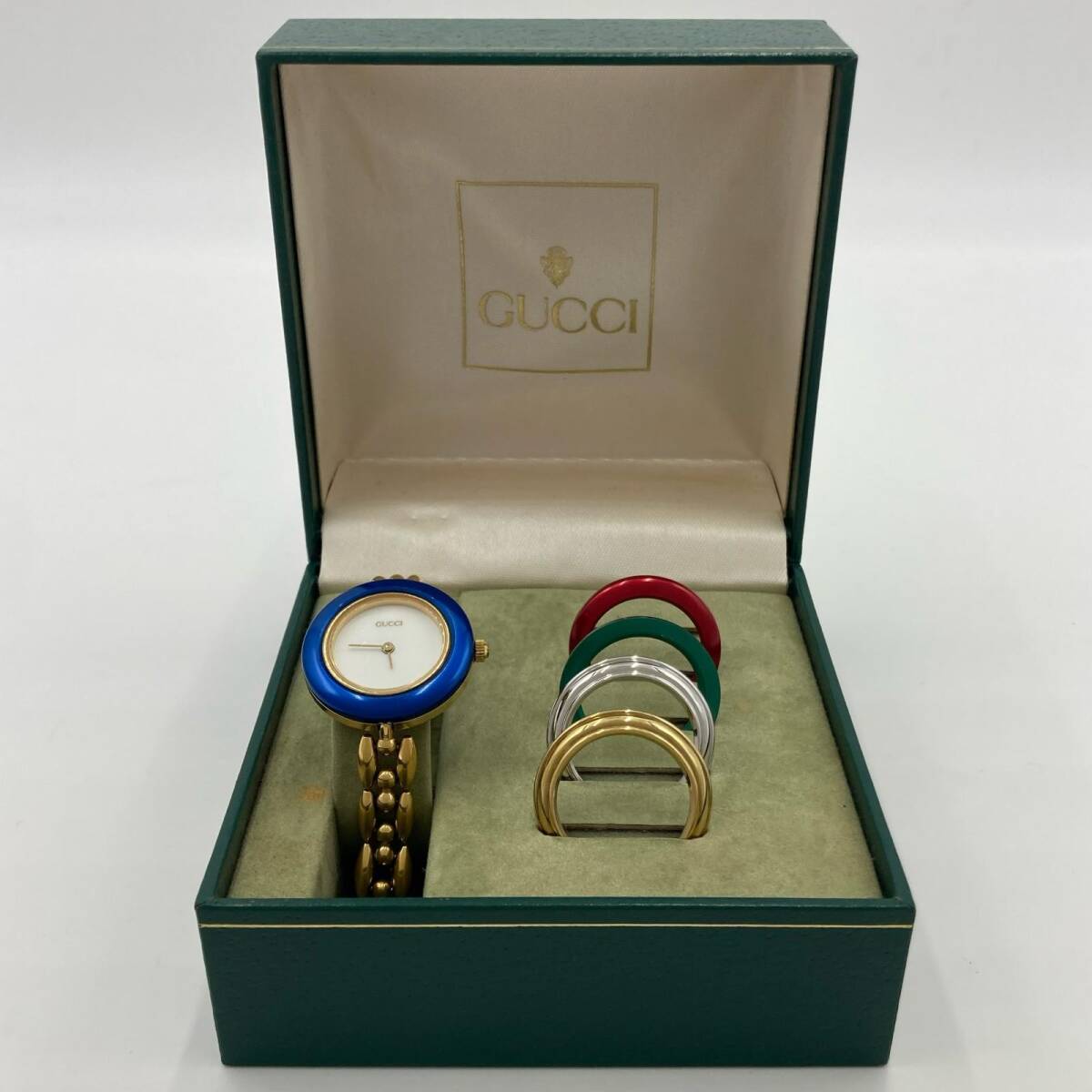 グッチ チェンジベゼルウォッチ 11/12.2 レディース クォーツ 腕時計 ロゴ塗料剥離・汚れ有り ◆2004拍卖