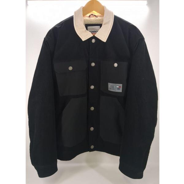 【美品】TOMMY JEANS 裏ボアコーデュロイジャケット メンズ ブラック SIZE M DM0DM11187 秋冬 トミージーンズ ◆2003拍卖
