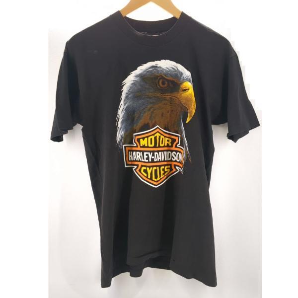 【ジャンク】 HARLEY-DAVIDSON 半袖Tシャツ 古着 90s ブラック サイズM ハーレーダビッドソン HOLOUBEK ホロ?ベック 観賞用 ◆2003拍卖