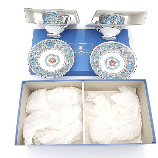 ウエッジウッド フロレンティーン ターコイズ カップ&ソーサー 2客セット Wedgwood FLORENTINE TURQUISE ◆2004拍卖