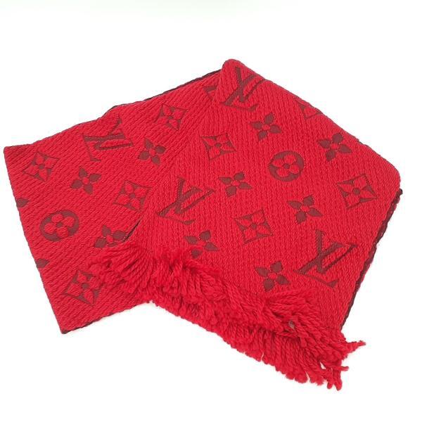 ルイヴィトン エシャルプロゴマニア マフラー M72432 レッド ウール94% シルク6% LOUIS VUITTON ◆2004拍卖