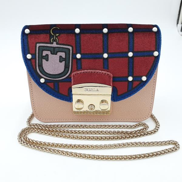 フルラ メトロポリスチェーンショルダー マルチカラー ベロアxレザー 262389 FURLA ◆2004拍卖