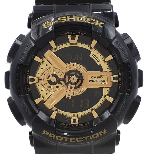 カシオ ジーショック GA-110GB クォーツ メンズ 腕時計 CASIO G-SHOCK BLACK×GOLD ベゼルスレ有り ◆2004拍卖
