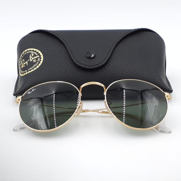 サングラス レイバン ラウンドメタル RB3447 ゴールド×グリーン系 RAYBAN ROUND METAL レンズ部小傷有り ◆2004拍卖