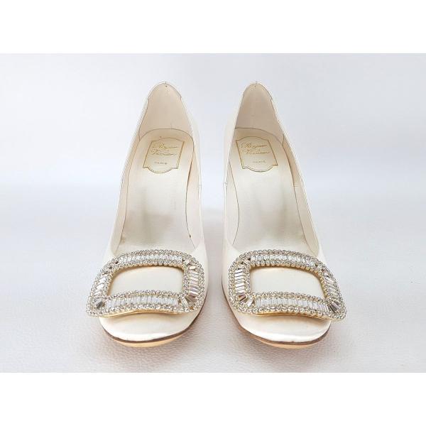 ロジェ ヴィヴィエ ビジューヒールパンプス ホワイト(アイボリー) SIZE 39(約24cm) Roger Vivier ◆2004拍卖