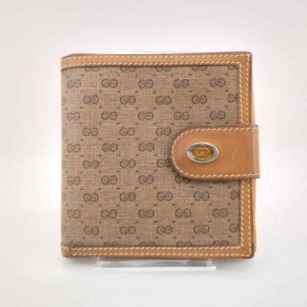 オールドグッチ 二つ折り財布 コンパクトウォレット 035・922・0178 GG レザー ブラウン ヴィンテージ OLD GUCCI ◆2005拍卖