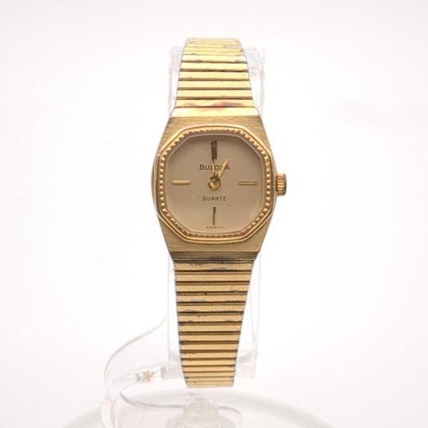 ジャンク】ブローバ BULOVA クオーツ レディース 腕時計 P2 83944004 ゴールド文字盤 ヴィンテージ ウォッチ ◆2005拍卖