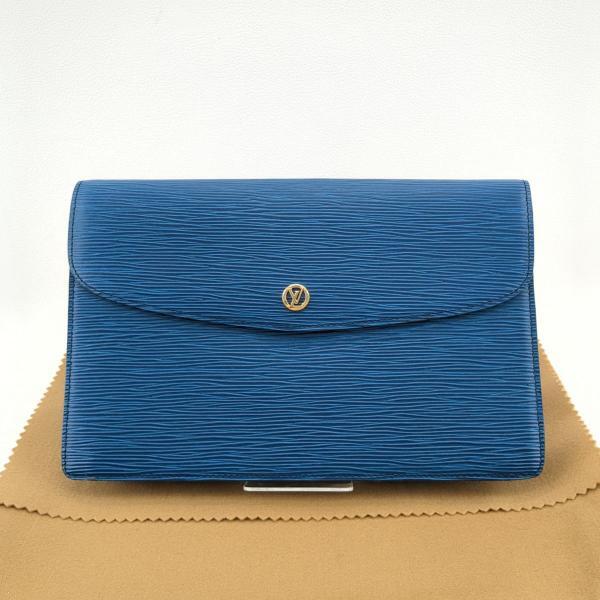 ジャンク品】ルイヴィトン クラッチ セカンドバッグ M52655 モンテーニュ27 エピ トレドブルー LOUIS VUITTON ◆2005拍卖