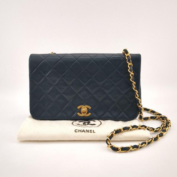 シャネル チェーンショルダーバッグ マトラッセ23 シングルフラップ ブラック ラムスキン レザー 箱・布袋付 CHANEL ◆2005拍卖