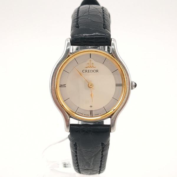 美品】セイコー クレドール 8420-0150 クオーツ レディース 腕時計 シルバー文字盤 電池交換済み SEIKO ◆2005拍卖