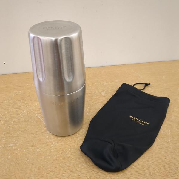 【良品】HIGH CAMP FLASKS FIRELIGHT 375 FLASK 収納袋付 アウトドアボトル ファイアーライトフラスク ◆2007拍卖