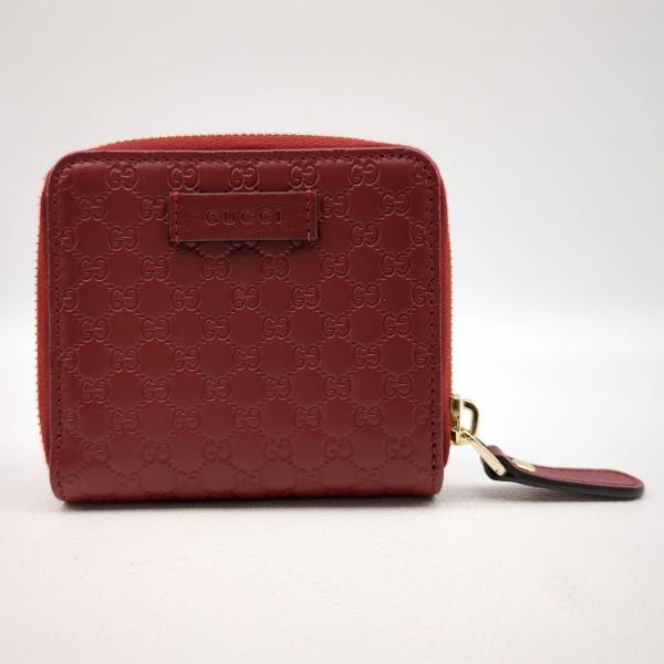 グッチ 2つ折り財布 マイクログッチシマ ボルドー レザー ファスナー 449395・525040 GUCCI ◆2006拍卖