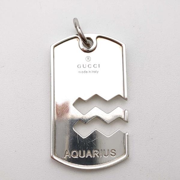 グッチ ペンダントトップ 星座 水瓶座 シルバー SILVER925 GUCCI AQUARIUS 7.96g ドッグタグ 中古 ◆2008拍卖