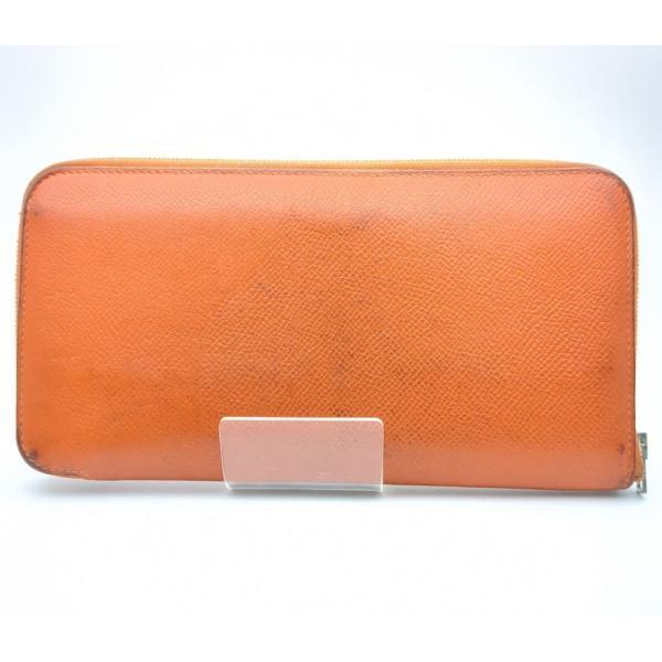 HERMES アザップ シルクイン ロング オレンジ カプシーヌ ヴォーエプソン ラウンドファスナー 長財布 エルメス ◆2010拍卖