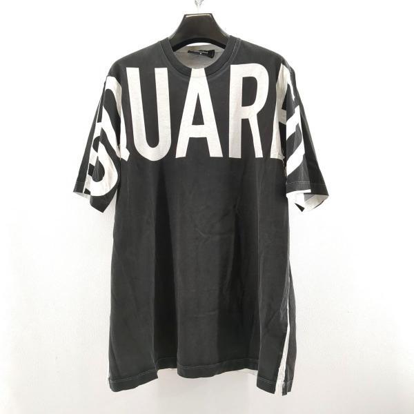 ディースクエアード Tシャツ SIZE M ビッグロゴ ブラック メンズ 古着 DSQUARED2 中古 ◆2015拍卖
