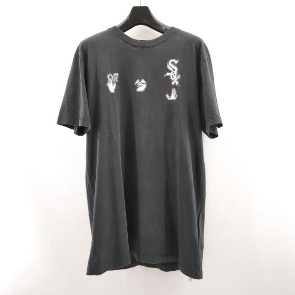 オフホワイト プリントT シャツ SIZE L MLBコラボ ブラック メンズ 古着 OFF-WHITE 中古 ◆2015拍卖