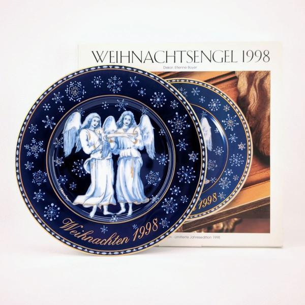 未使用品 プレート フッチェンロイター 1998年 クリスマスプレート クリスマスの天使 HUTSCHENREUTHER 箱付 ◆2005拍卖