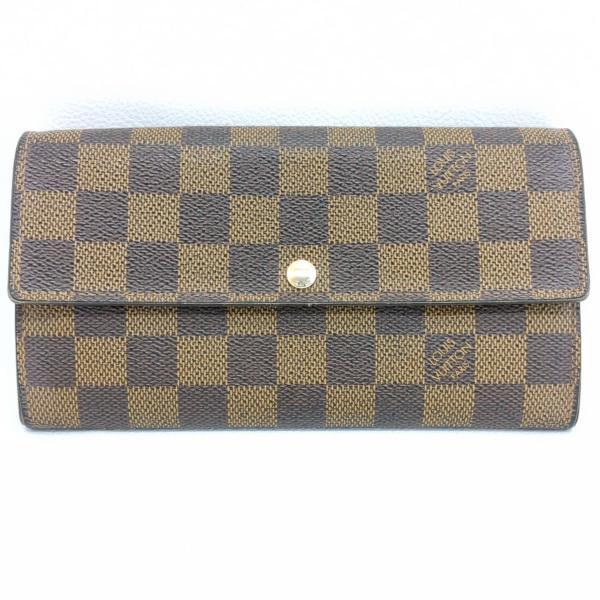 ルイヴィトン 二つ折り長財布 ポルトフォイユサラ ダミエ N61734 LOUIS VUITTON 中古 ◆2008拍卖