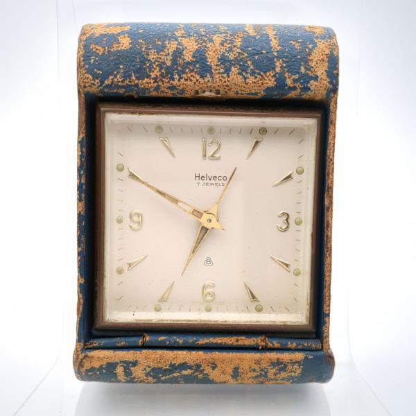 ハルベコ スイス製ぜんまい式アラームクロック トラベルクロック アラーム稼働 アンティーク Helveco 中古 ◆2008拍卖