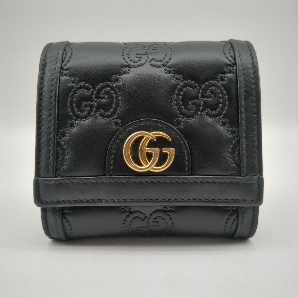 グッチ GGマトラッセ 二つ折り財布 723799 キルティングレザー コンパクトウォレット GUCCI ◆2006拍卖