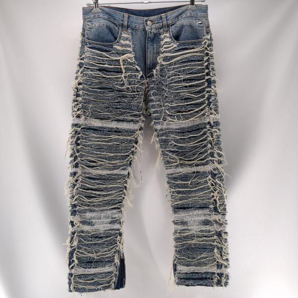 アリクス ブラックミーンズ デニムパンツ W32 ディストレスト インディゴ メンズ ALYX blackmeans 古着 中古 ◆2009拍卖