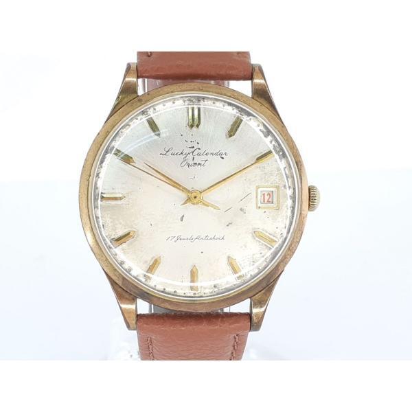オリエント ラッキーカレンダー 18,000振動 手巻き メンズ 腕時計 ORIENT LUCKY CALENDER ◆2004拍卖