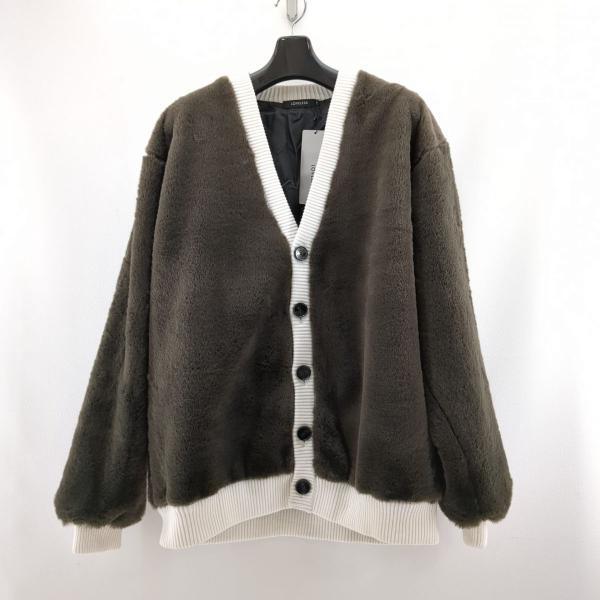 未使用品 ラブレス ファーコンビカーディガン SIZE M ブラウン 61N-66-480-07 メンズ 古着 LOVELESS 中古 ◆2015拍卖