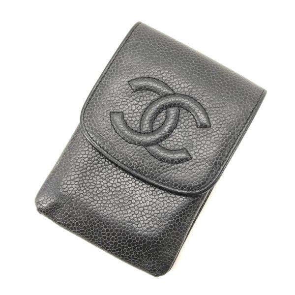 【中古】 CHANEL シガレットケース キャビアスキン ブラック シャネル イタリア製 MADE IN ITALY リユース USED ◆2003拍卖