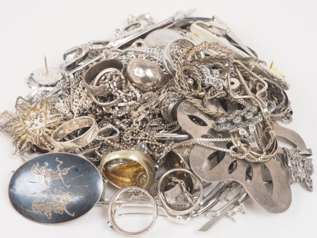 大量セット 銀 地金 つぶし 潰し SILVER 950 925 シルバー 刻印 まとめて 約420g 031拍卖